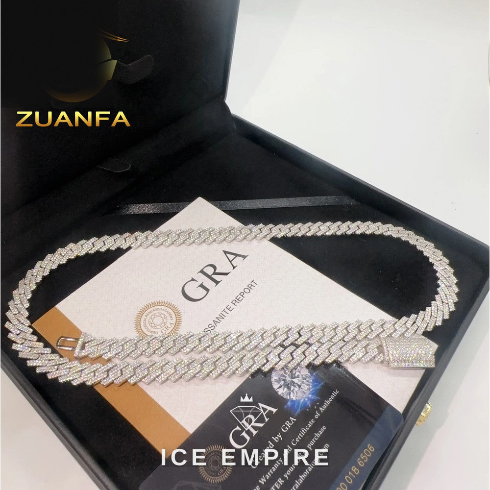 Iced Out Rose Gold Plated Moissanite Cuban Chain