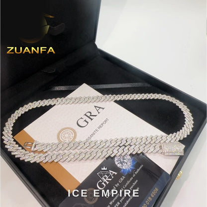 Iced Out Rose Gold Plated Moissanite Cuban Chain