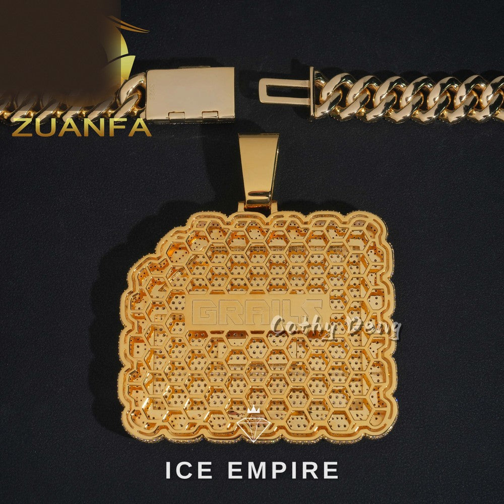 Iced Out Rose Gold Plated Pendant