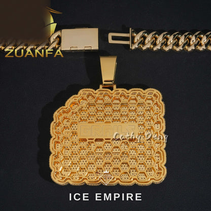 Iced Out Rose Gold Plated Pendant