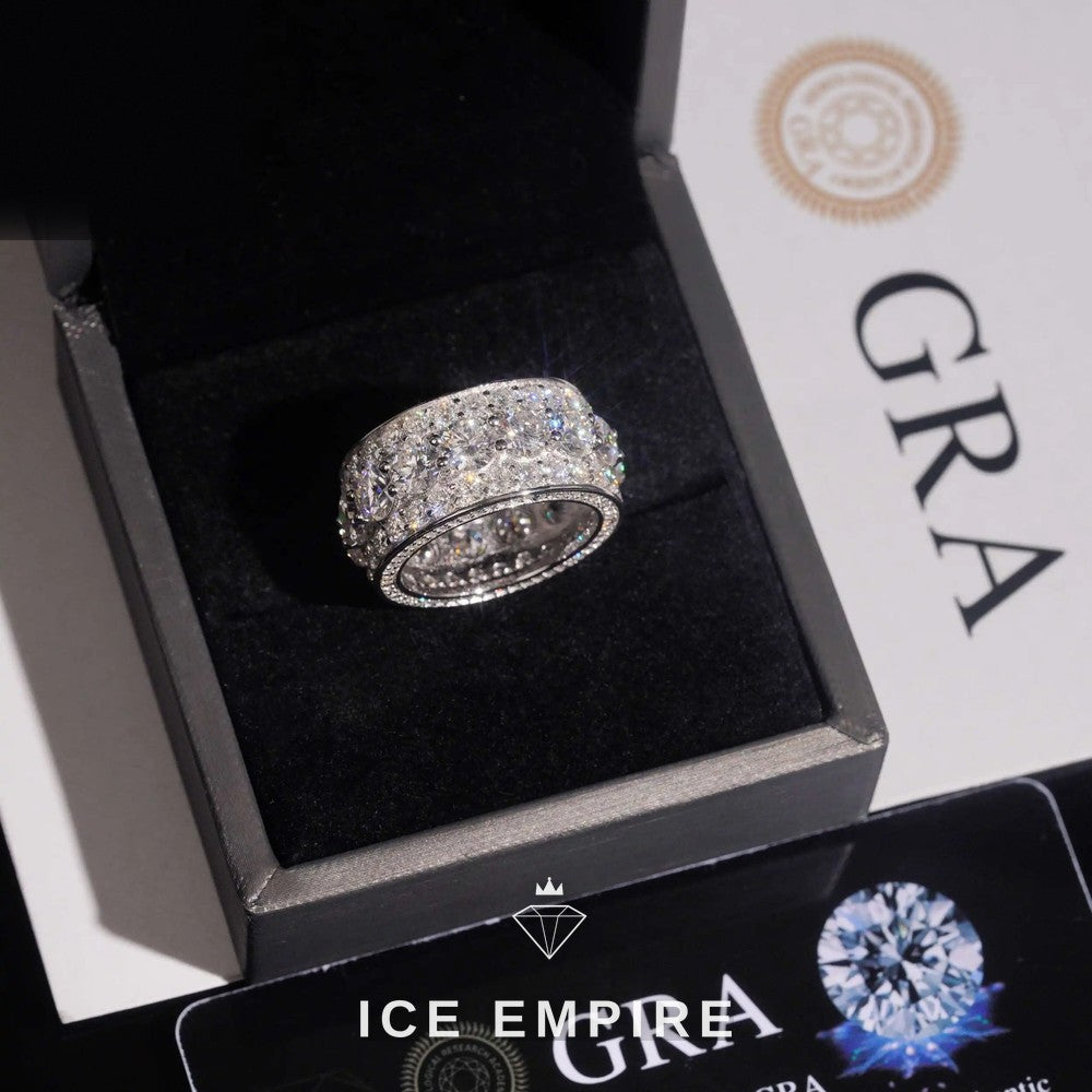 Iced Out 925 Silver Moissanite Ring