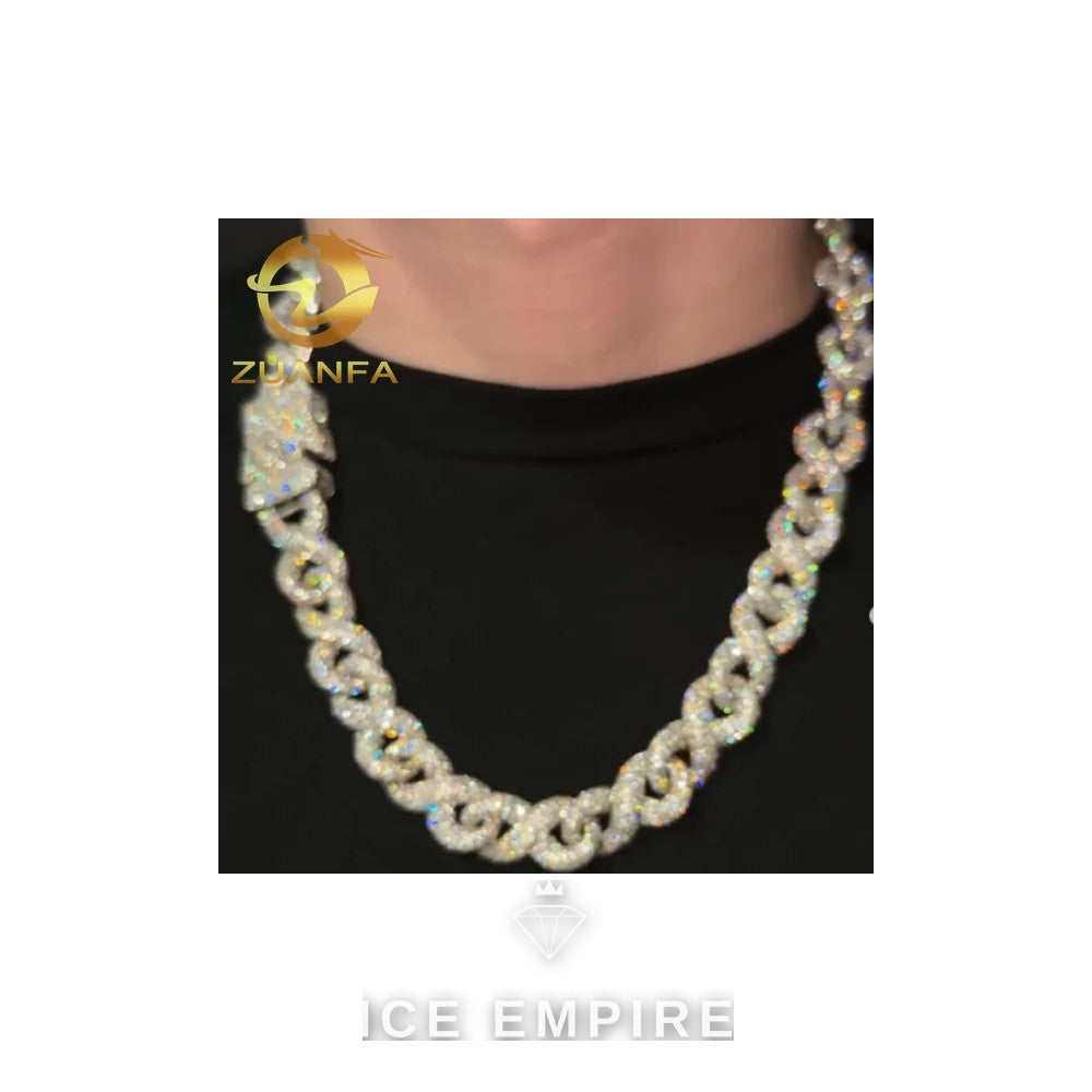 Iced Out Rose Gold Plated Moissanite Cuban Chain