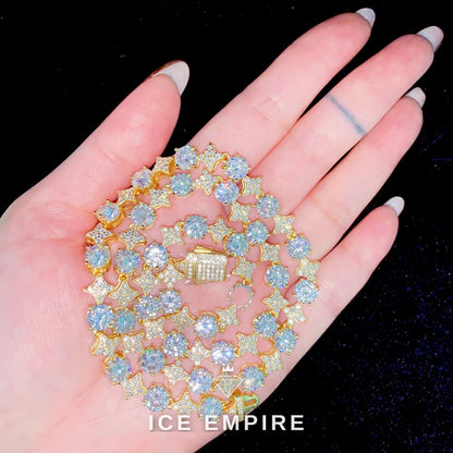 Iced Out Rose Gold Plated Moissanite Cuban Chain
