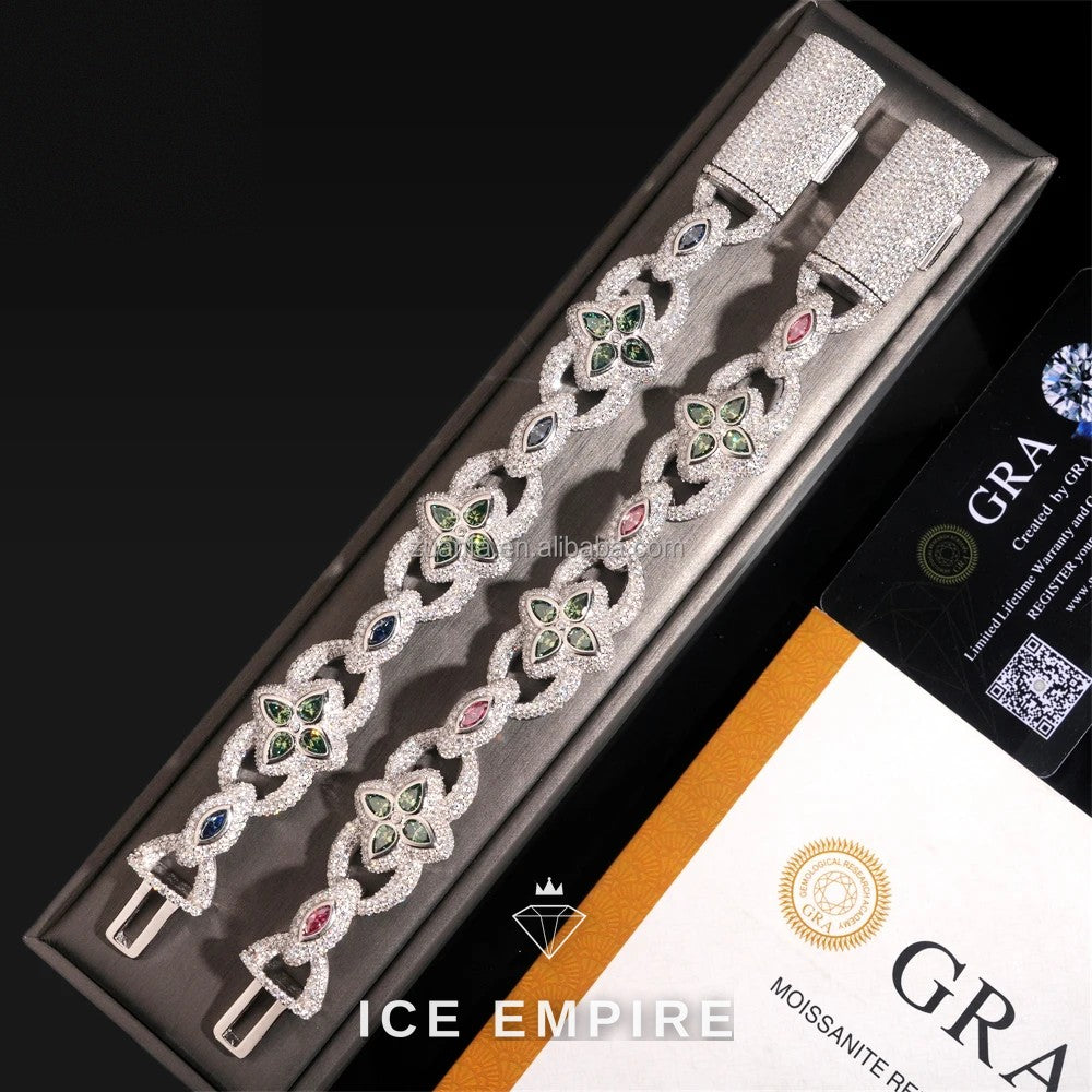Iced Out 925 Silver Moissanite Cuban Chain