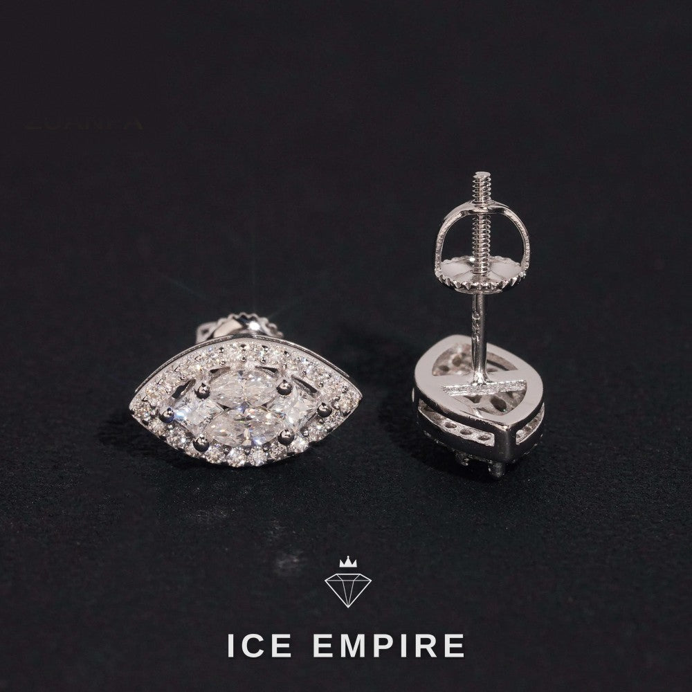 Iced Out Rose Gold Plated Moissanite Stud Earrings