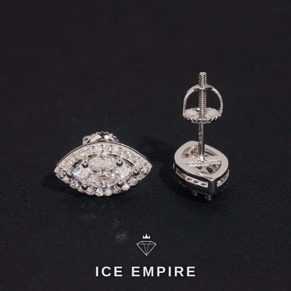 Iced Out Rose Gold Plated Moissanite Stud Earrings
