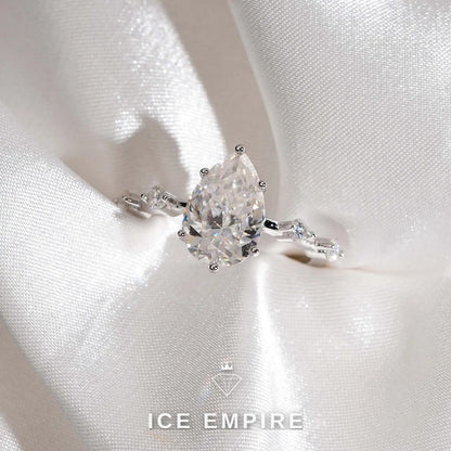 Iced Out 925 Silver Moissanite Engagement Ring
