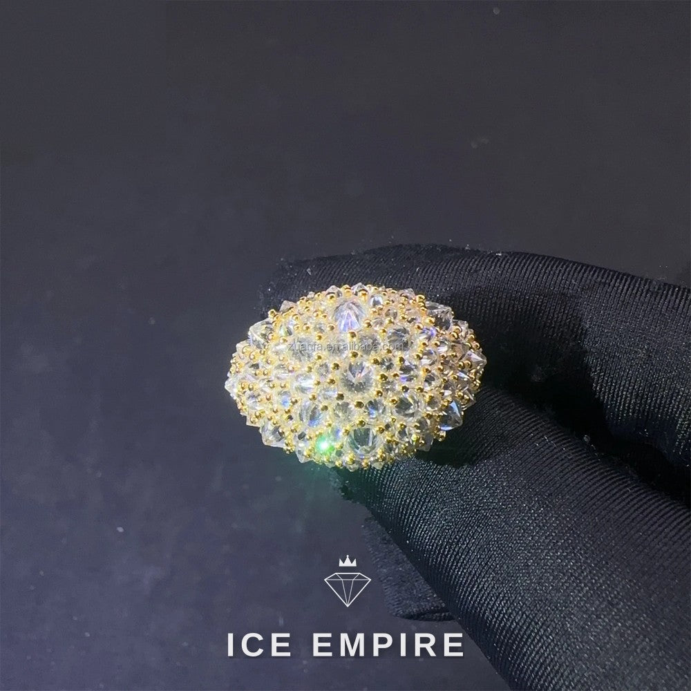 Iced Out Gold Plated Moissanite Ring