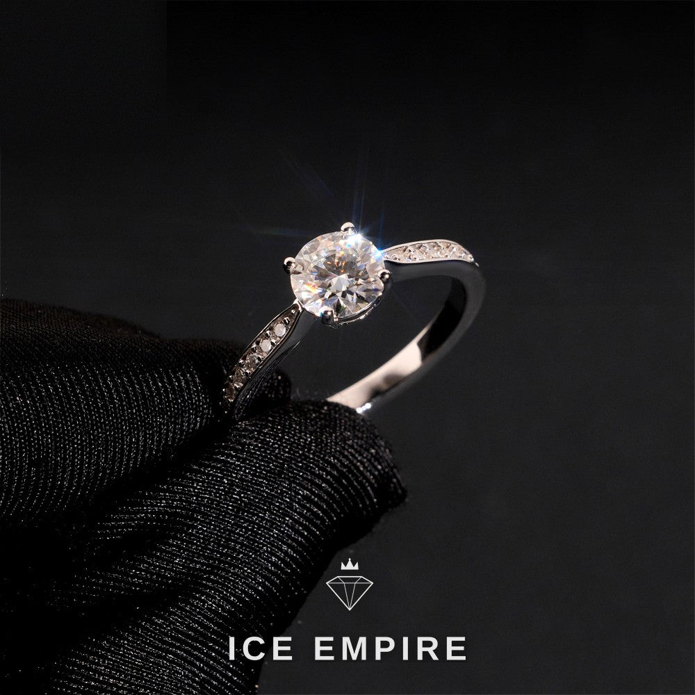 Iced Out Rose Gold Plated Moissanite Ring