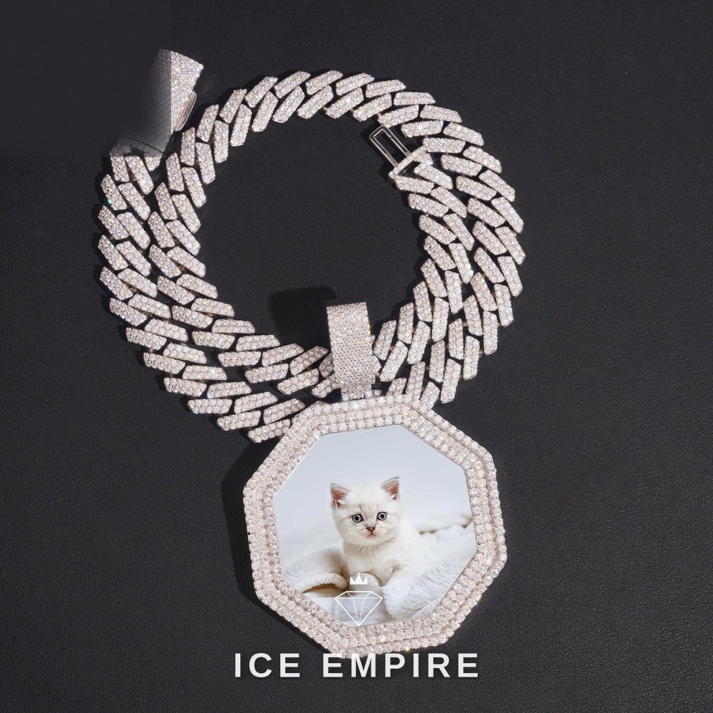 Iced Out Rose Gold Plated Moissanite Pendant