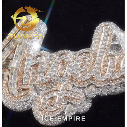Iced Out Rose Gold Plated Moissanite Pendant