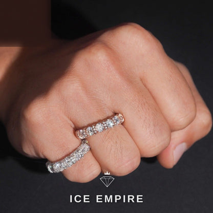 Iced Out Rose Gold Moissanite Ring