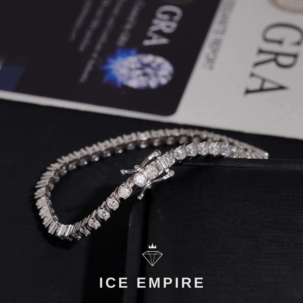 Iced Out 925 Silver Moissanite Tennis Bracelet