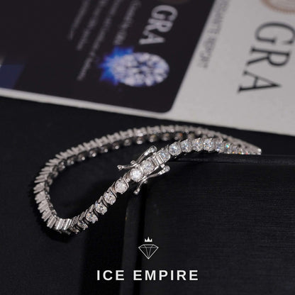 Iced Out 925 Silver Moissanite Tennis Bracelet