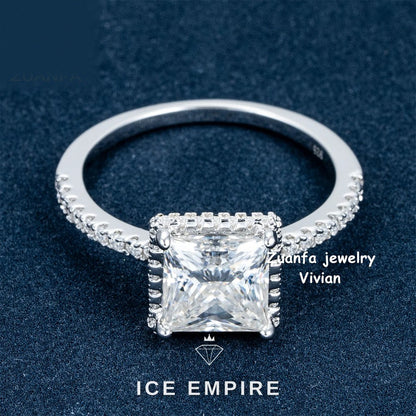 Iced Out 925 Silver Moissanite Ring