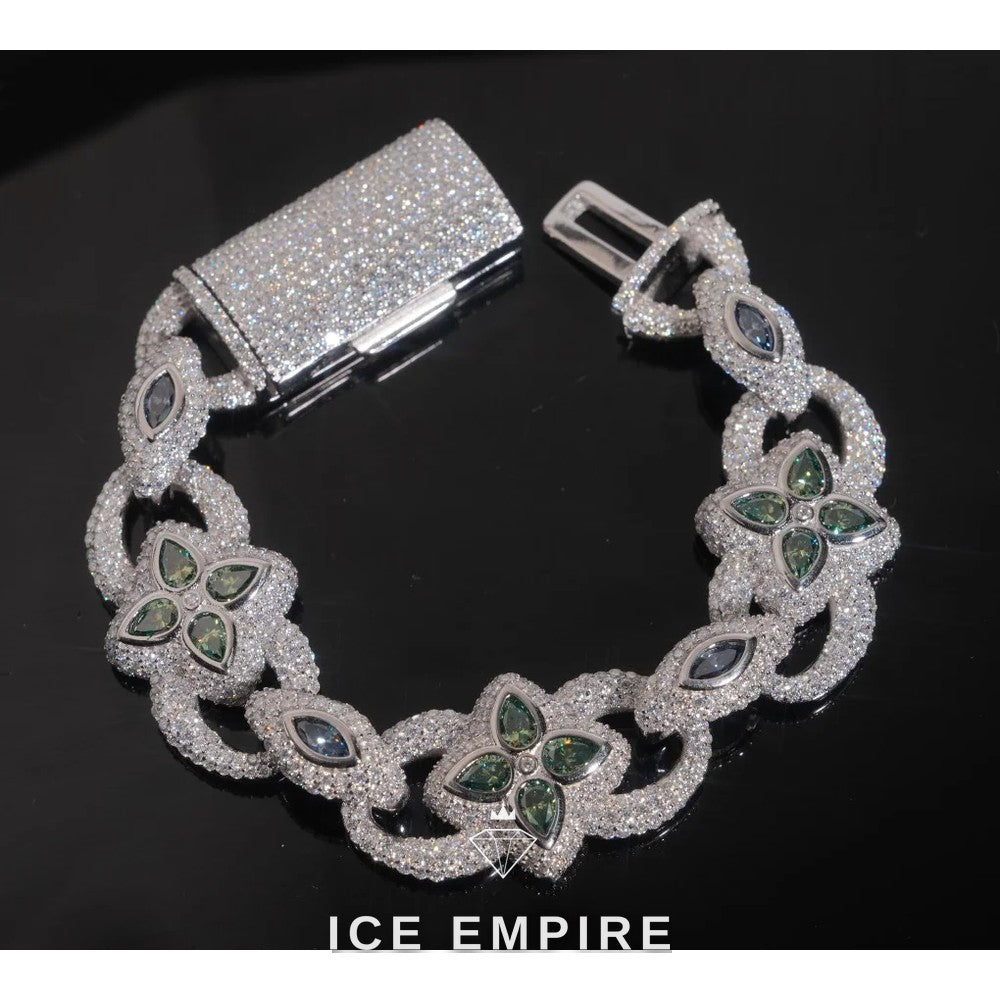 Iced Out 925 Silver Moissanite Cuban Chain