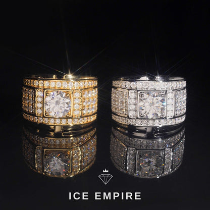 Iced Out Gold Plated Moissanite Ring