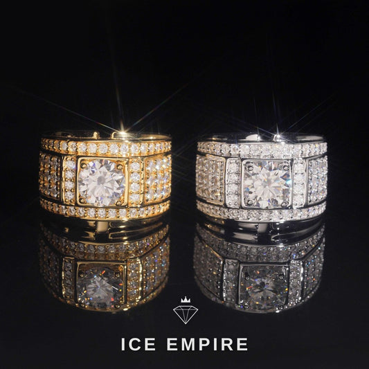 Iced Out Gold Plated Moissanite Ring