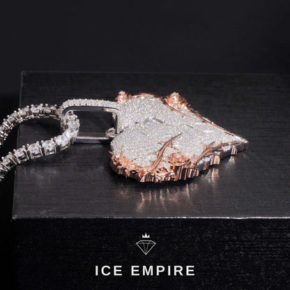 Iced Out Heart Rose Gold Plated Moissanite Pendant