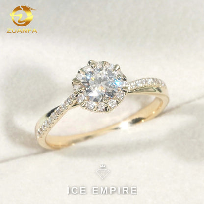 Iced Out Gold Plated Moissanite Engagement Ring