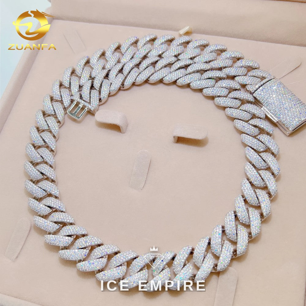 Iced Out Rose Gold Plated Moissanite Cuban Chain