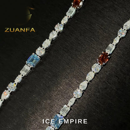 Iced Out 925 Silver Moissanite Tennis Chain