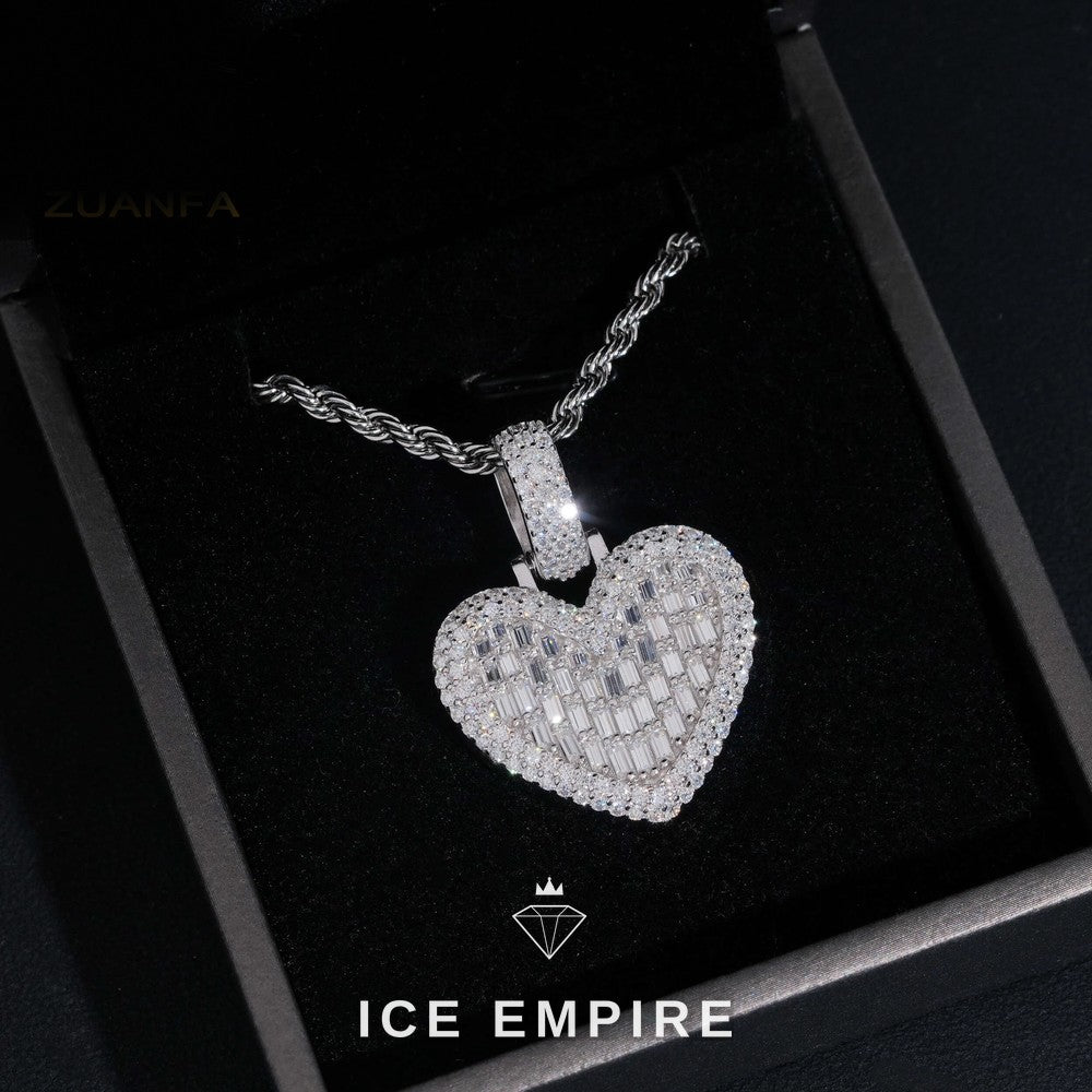 Iced Out Heart Rose Gold Plated Pendant
