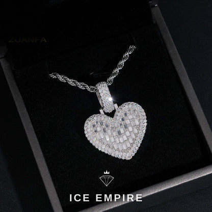 Iced Out Heart Rose Gold Plated Pendant