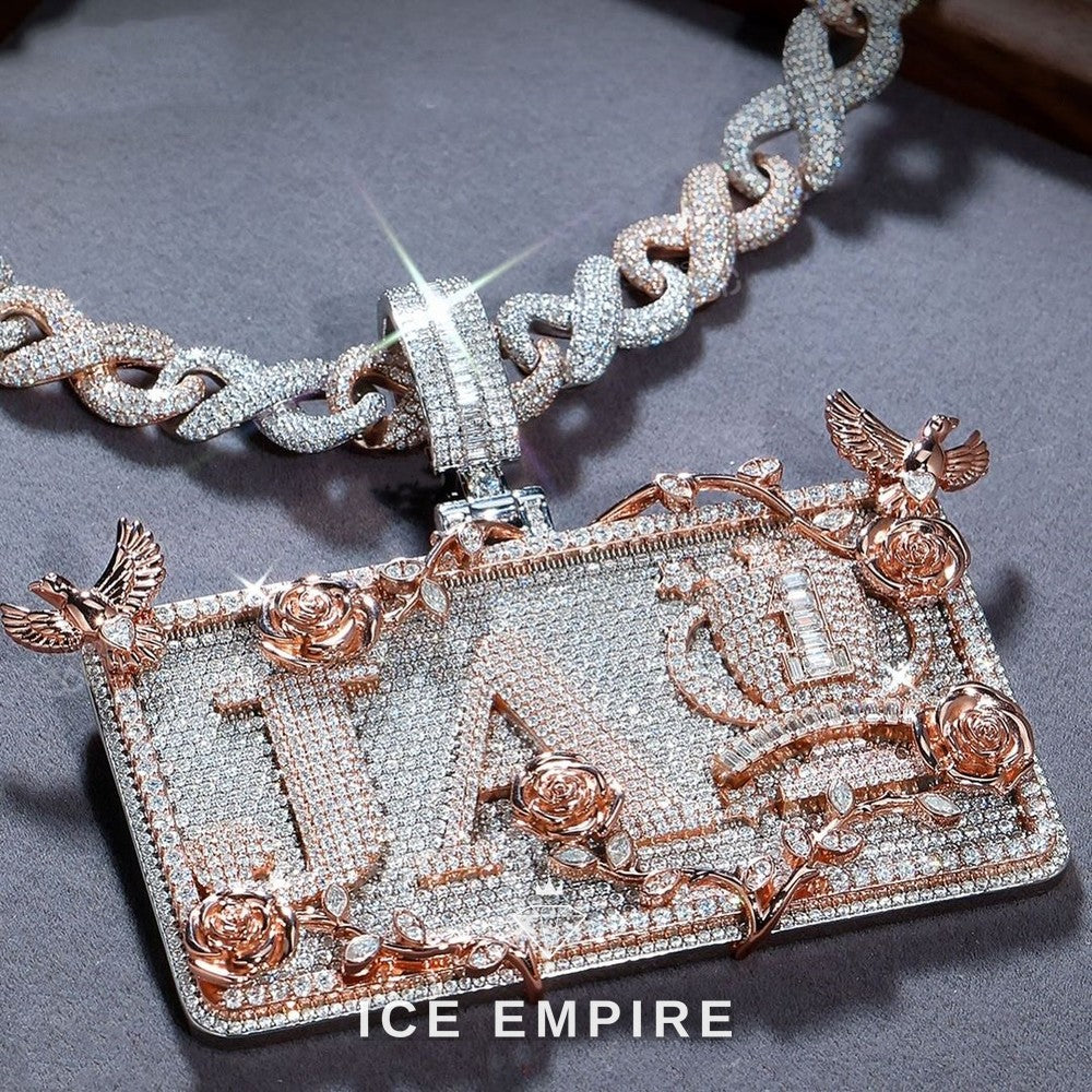 Iced Out Cross 925 Silver Pendant