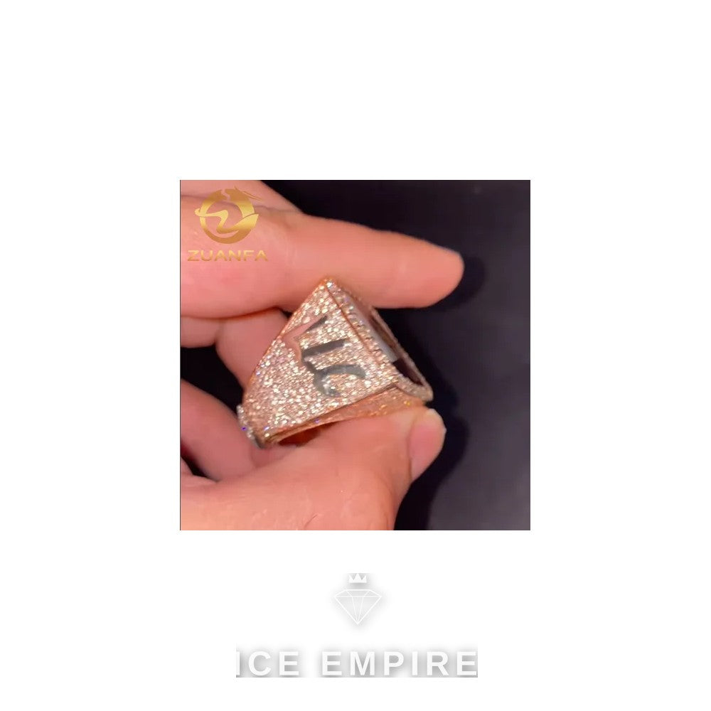 Iced Out 925 Silver Moissanite Ring