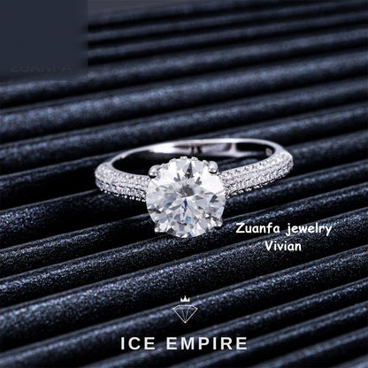 Iced Out 925 Silver Moissanite Ring
