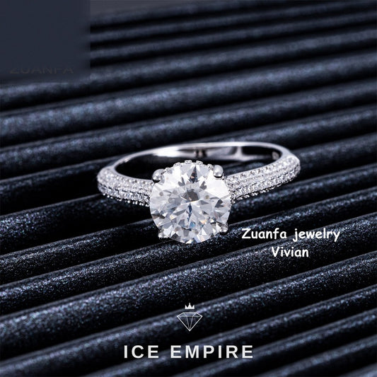 Iced Out 925 Silver Moissanite Ring