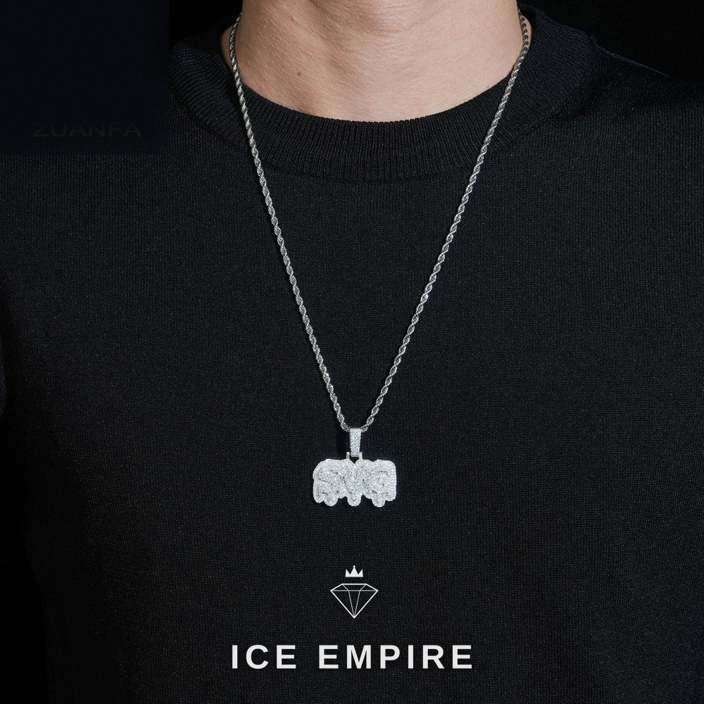 Iced Out Rose Gold Plated Moissanite Pendant