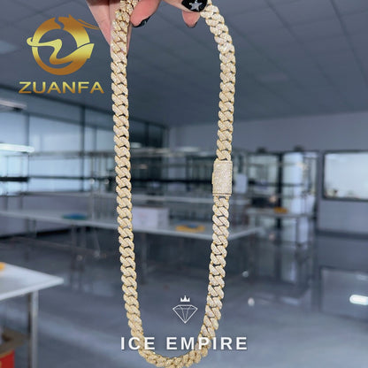 Iced Out Rose Gold Plated Moissanite Cuban Chain