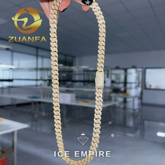 Iced Out Rose Gold Plated Moissanite Cuban Chain