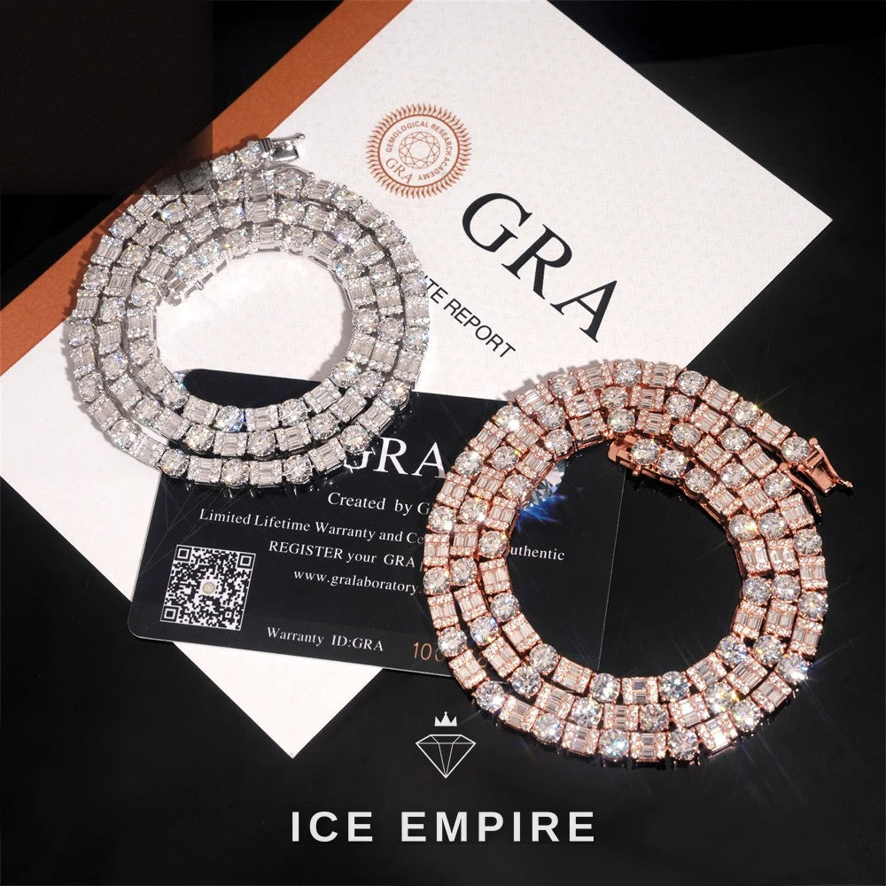 Iced Out 925 Silver Moissanite Tennis Bracelet