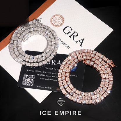Iced Out 925 Silver Moissanite Tennis Bracelet