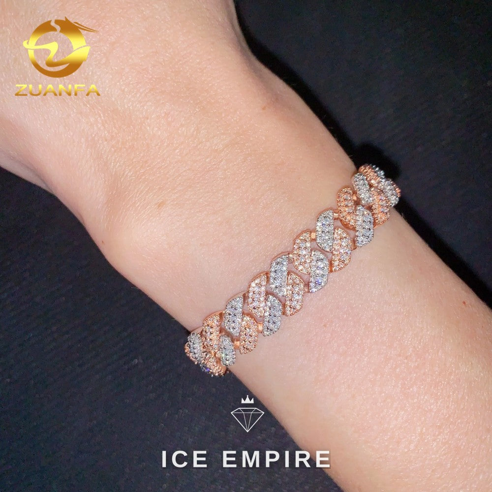 Iced Out Rose Gold Plated Moissanite Cuban Chain