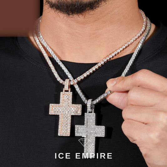 Iced Out Baguette 925 Silver Moissanite Pendant
