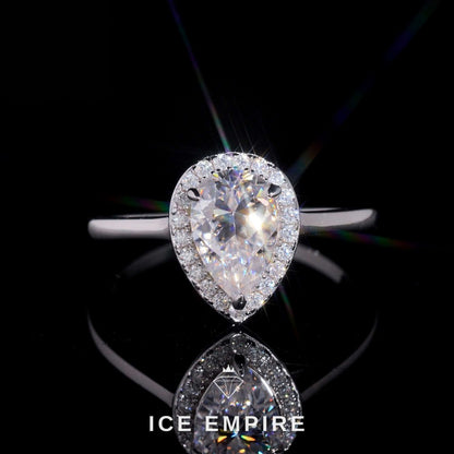 Iced Out Cluster 18K Gold Moissanite Wedding Band