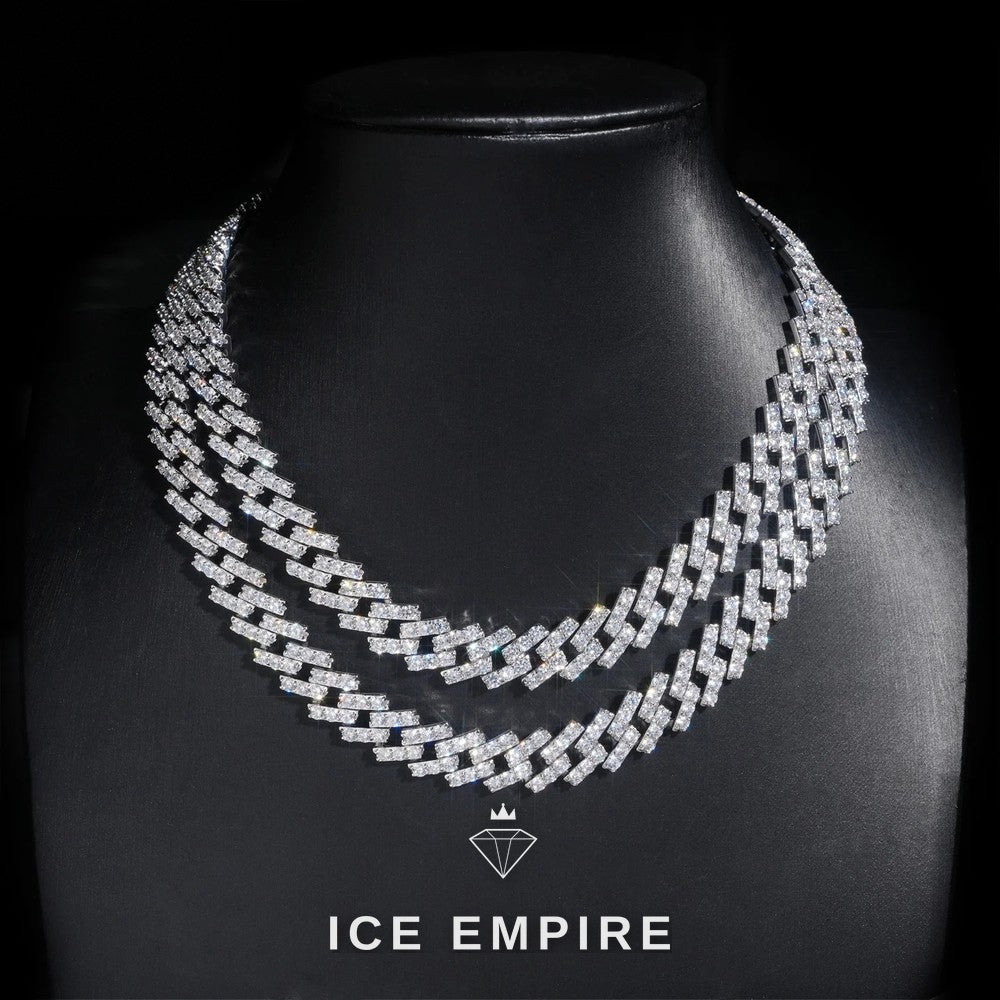 Iced Out Rose Gold Plated Moissanite Cuban Chain