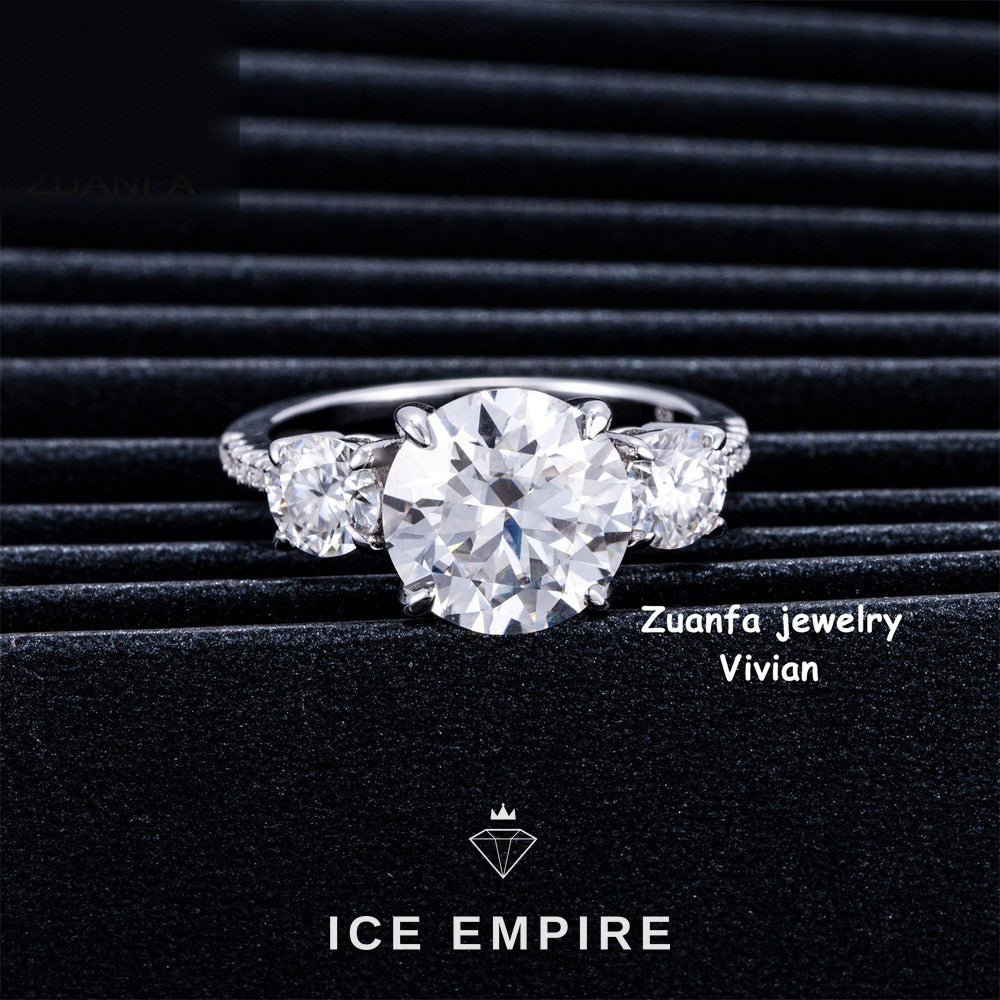 Iced Out 925 Silver Moissanite Ring