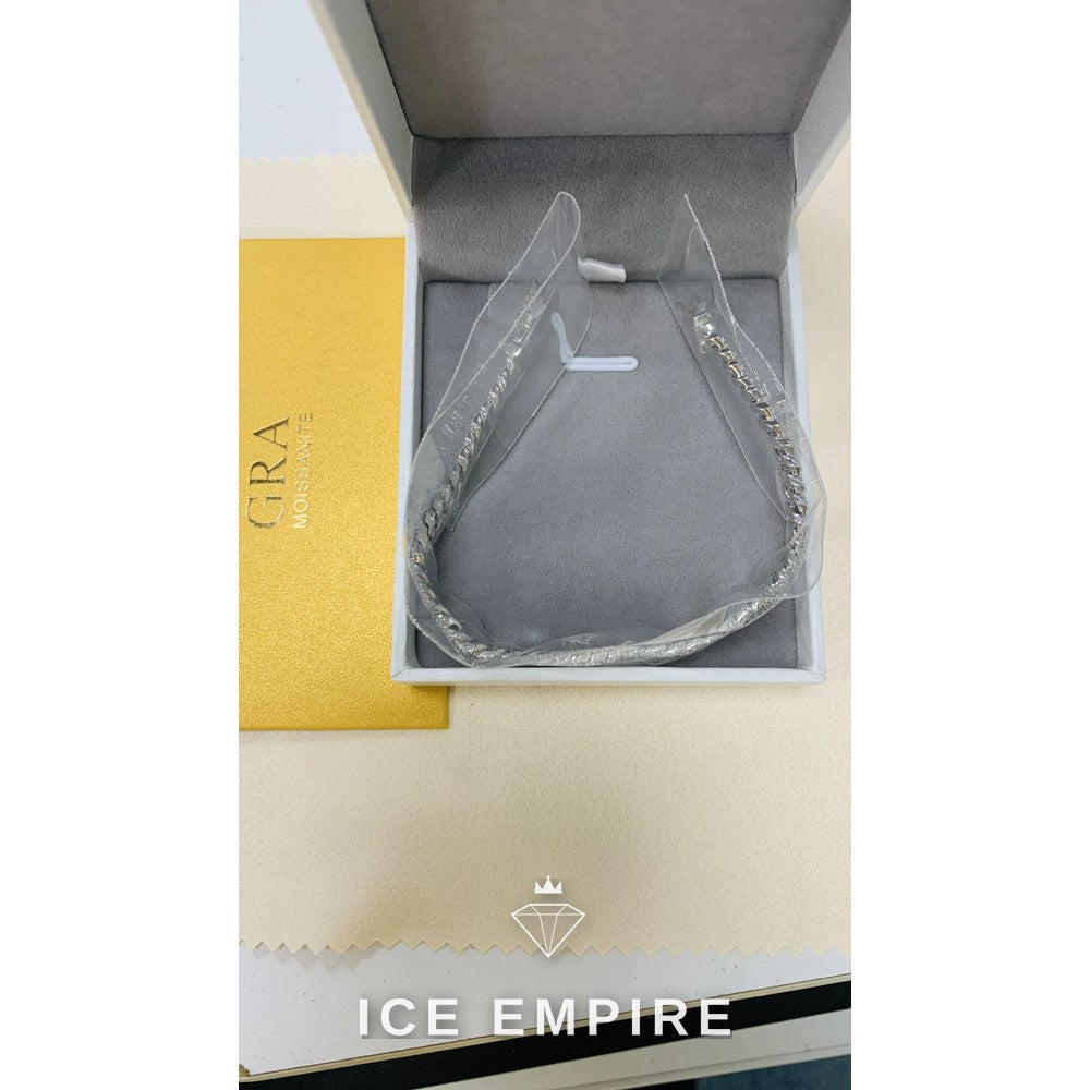 Iced Out 925 Silver Moissanite Cuban Chain