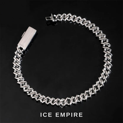 Iced Out 925 Silver Moissanite Cuban Chain