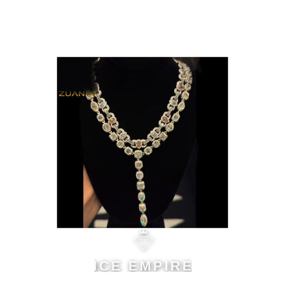 Iced Out Rose Gold Plated Moissanite Cuban Chain