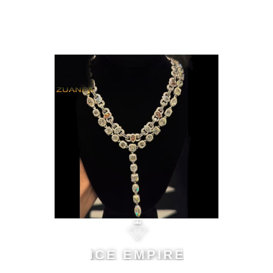 Iced Out Rose Gold Plated Moissanite Cuban Chain