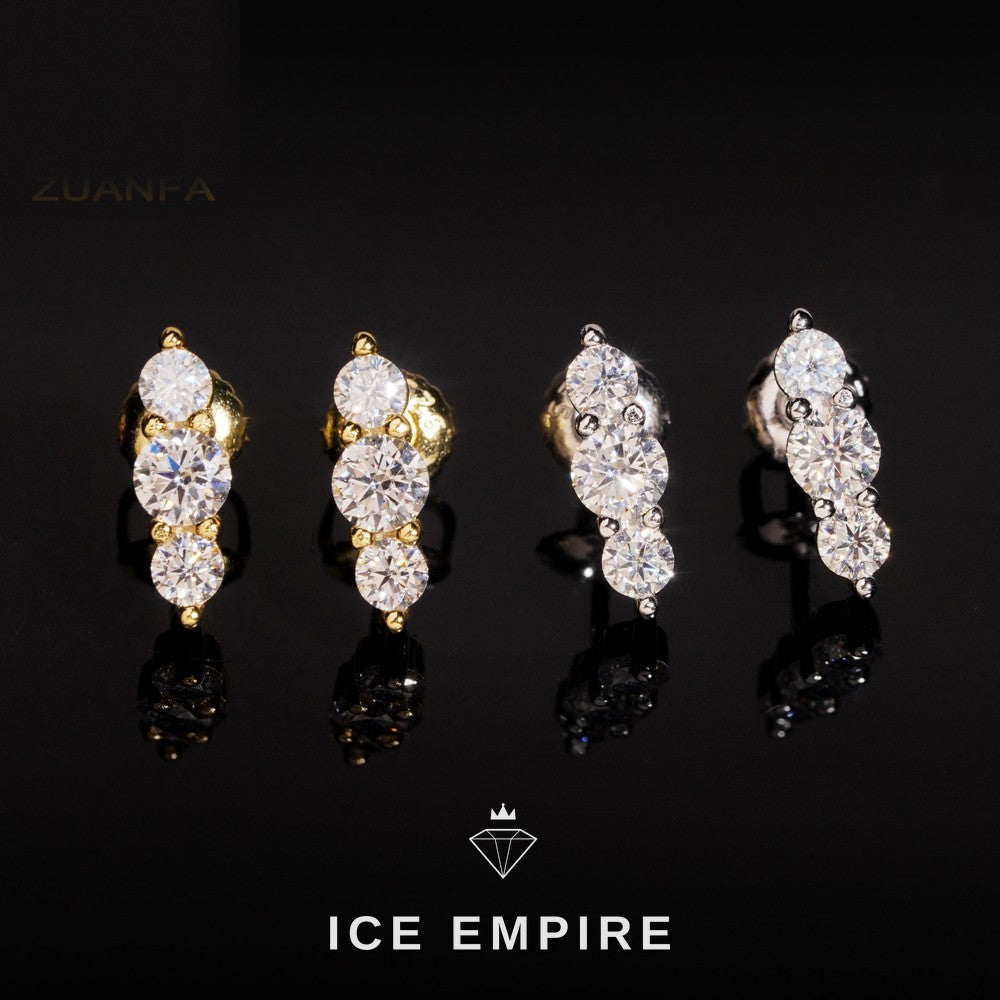 Iced Out 925 Silver Moissanite Earrings