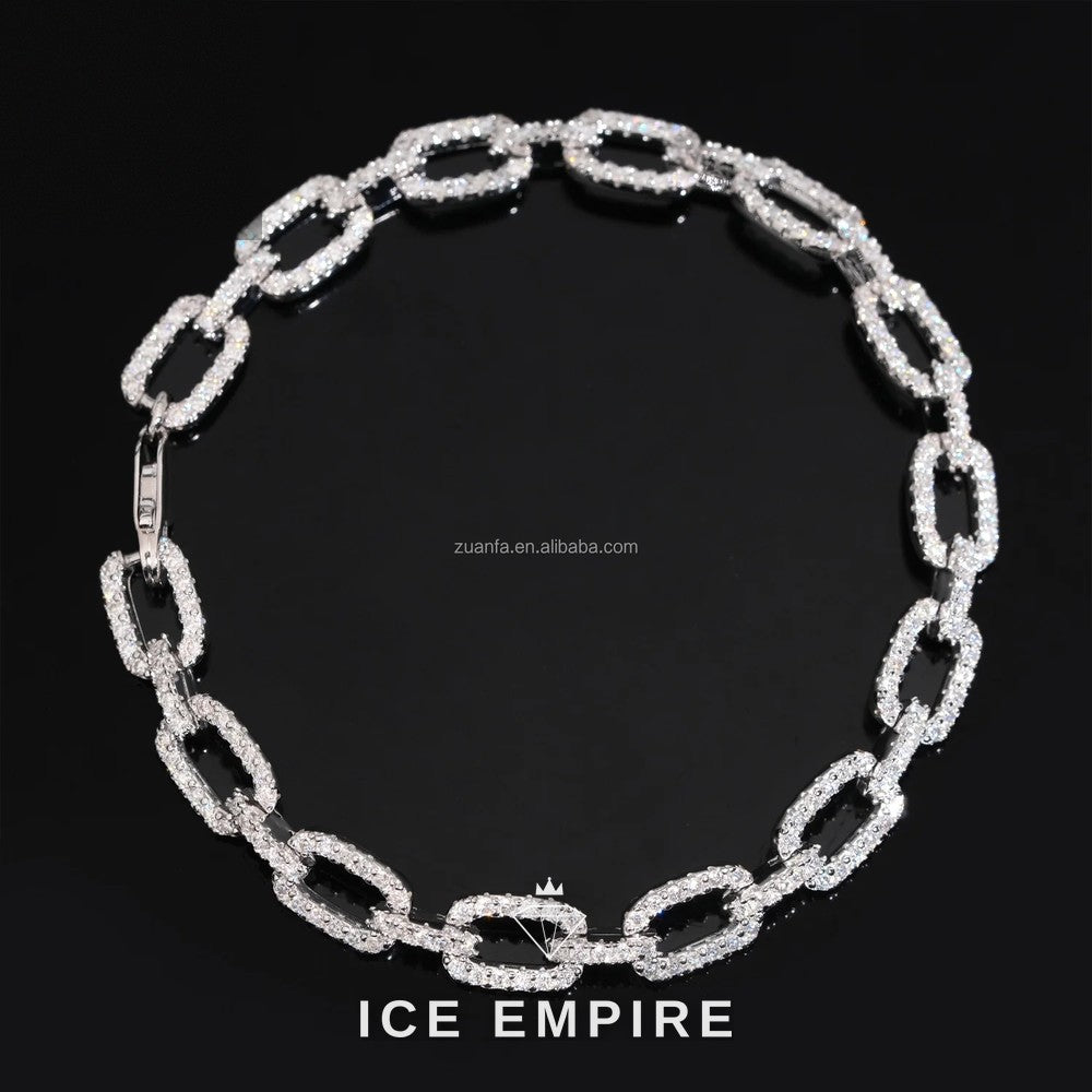 Iced Out 925 Silver Moissanite Cuban Chain