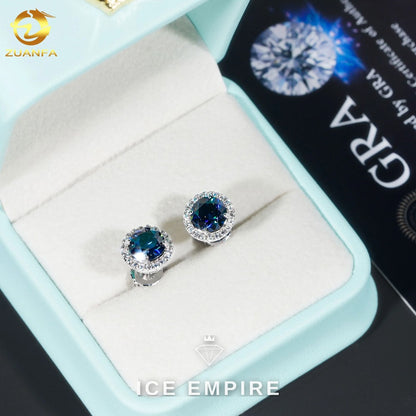 Iced Out 925 Silver Moissanite Stud Earrings
