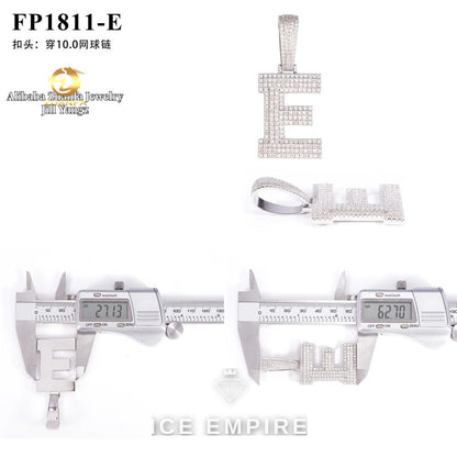 Iced Out Baguette 925 Silver Pendant
